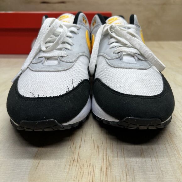 USED sz 12 Nike Air Max 1 Steelers White Gold Black Sneakers FD9082-104 - Picture 10 of 13